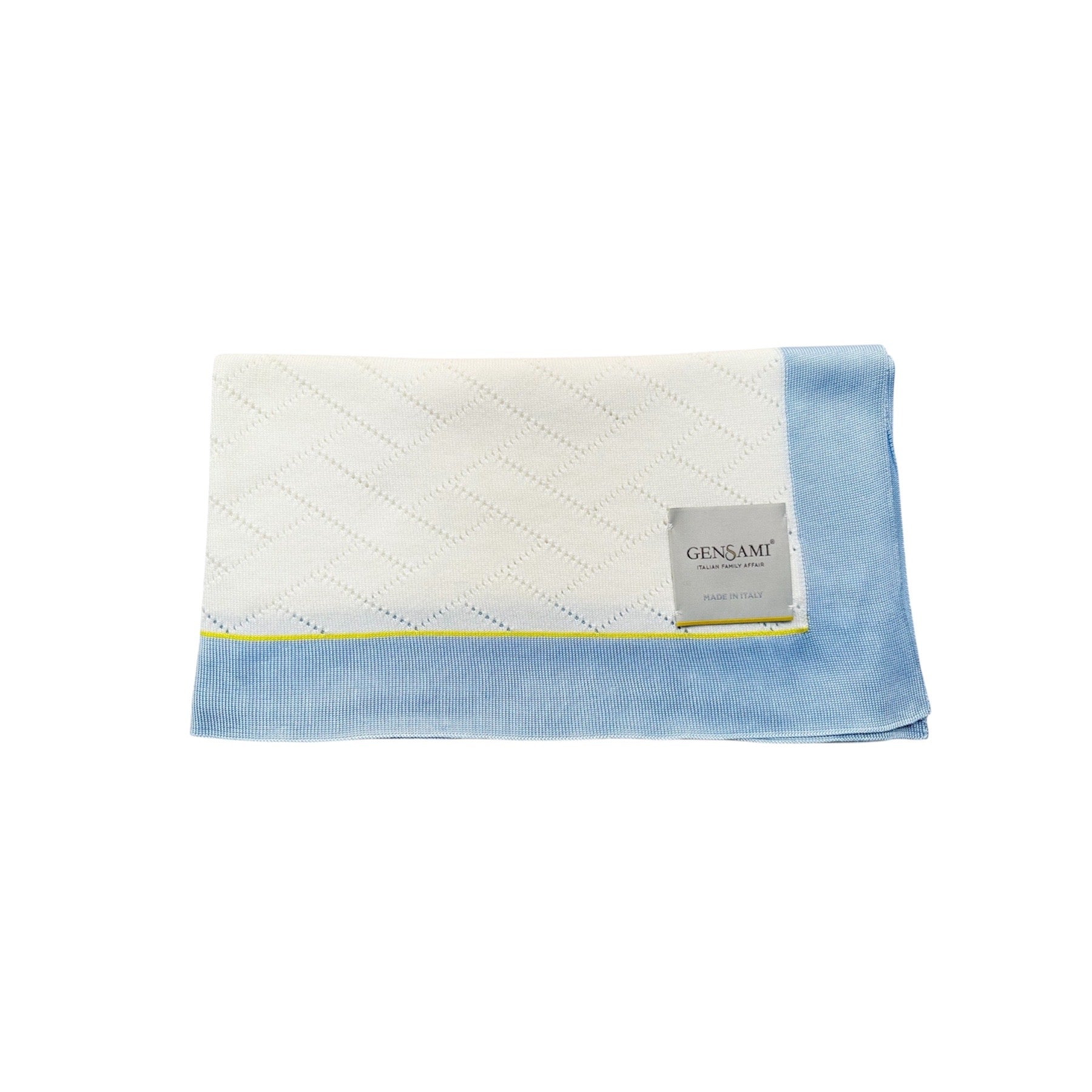 Gensami Baby Organic Cotton Blanket White And Sky Blue