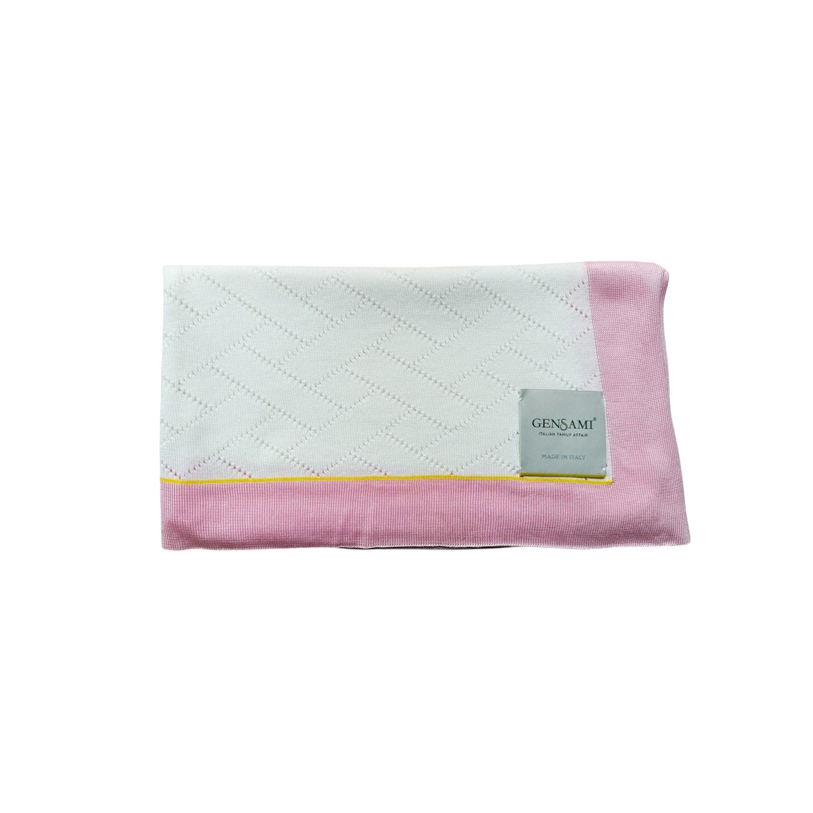 Gensami Baby Organic Cotton Blanket White And Baby Pink
