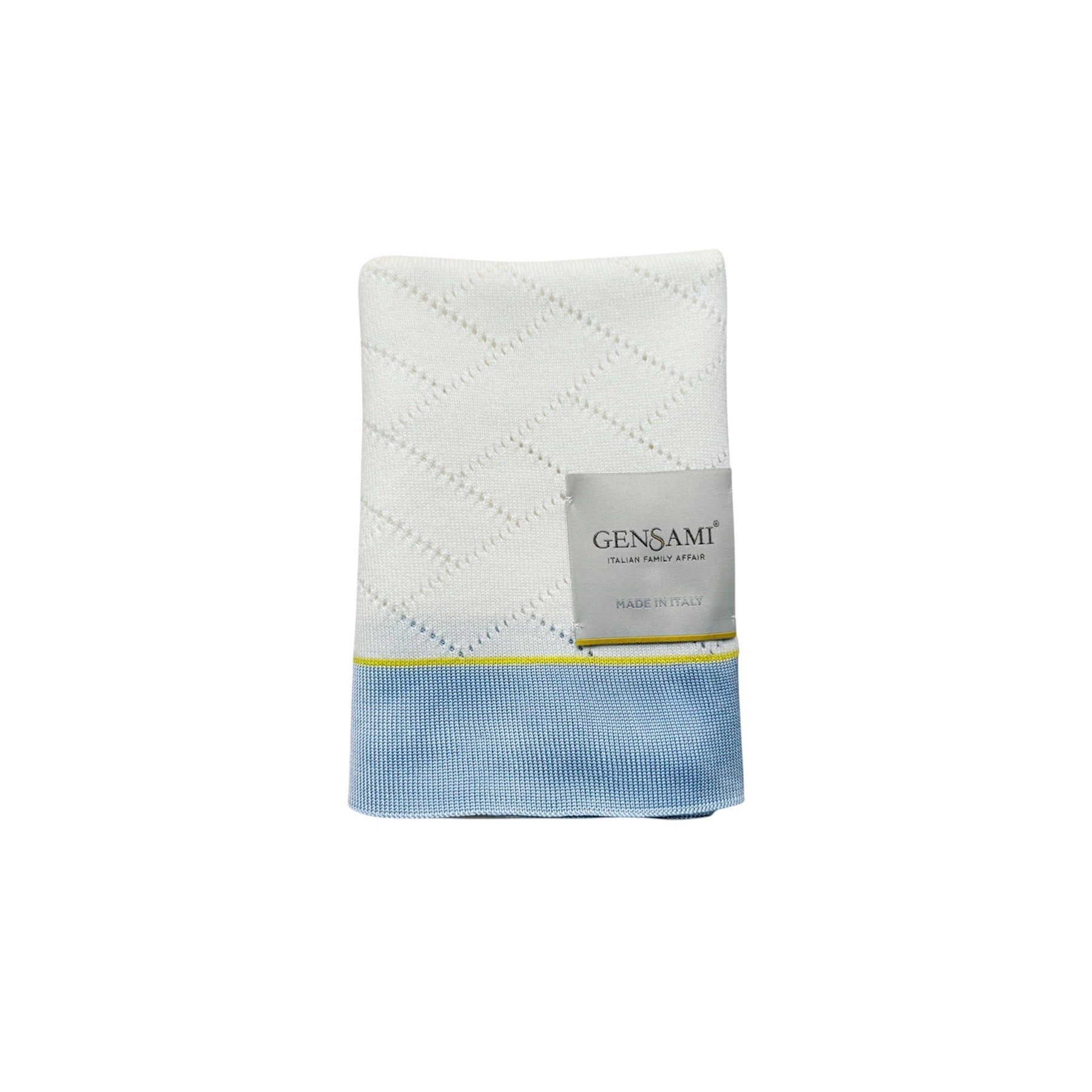 Gensami Baby Organic Cotton Blanket White And Sky Blue