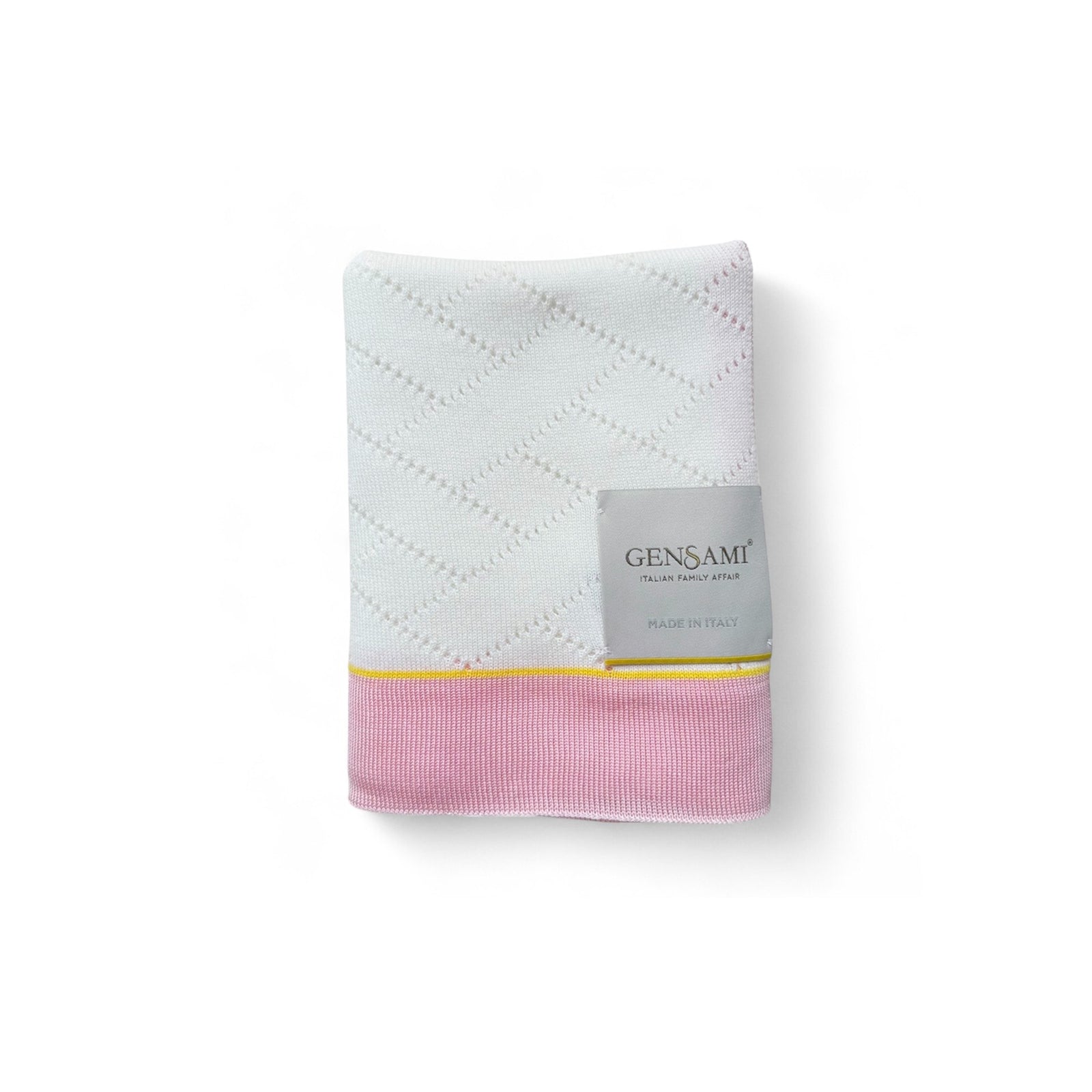 Gensami Baby Organic Cotton Blanket White And Baby Pink