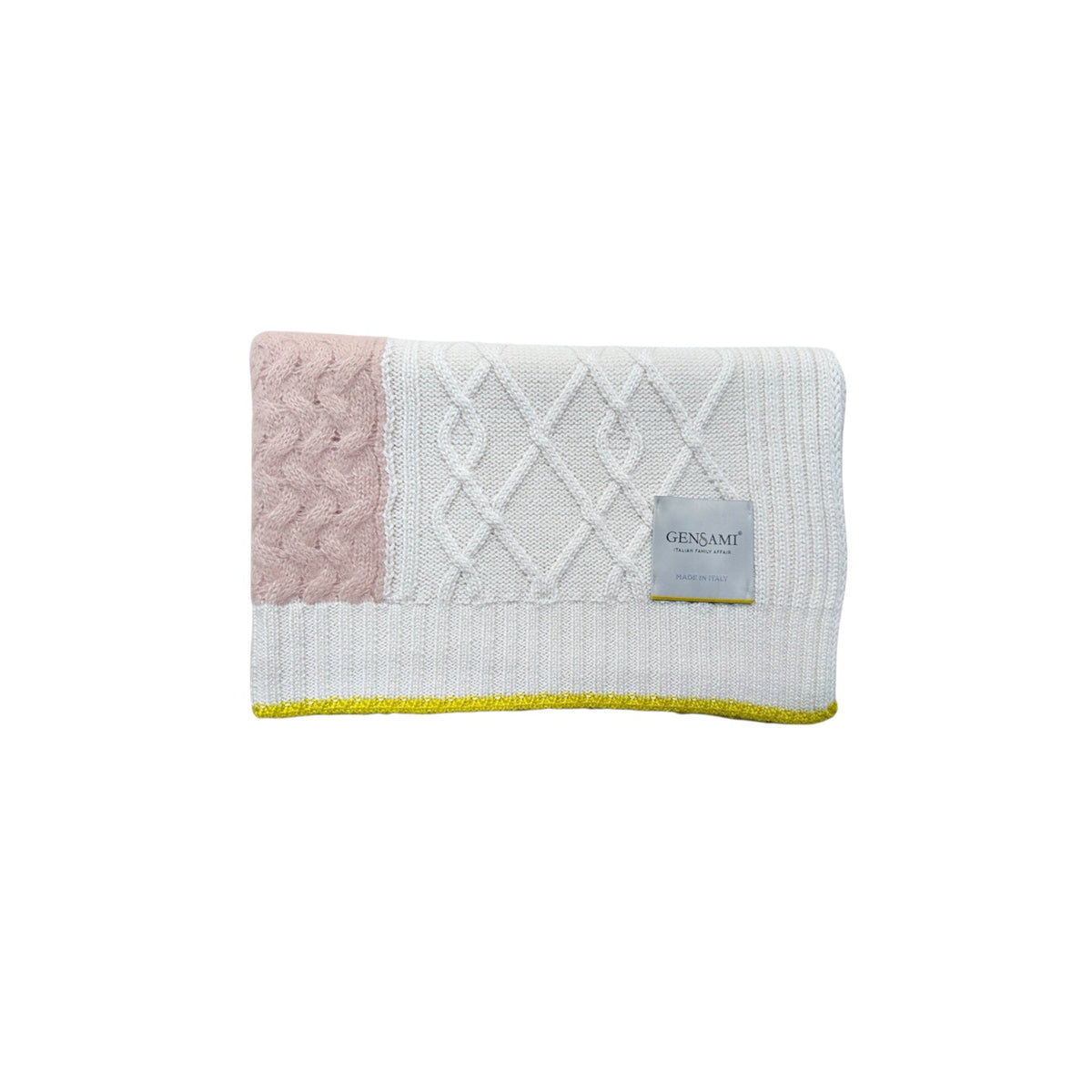 Gensami Baby Two Toned Blanket Milky White And Cameo Pink