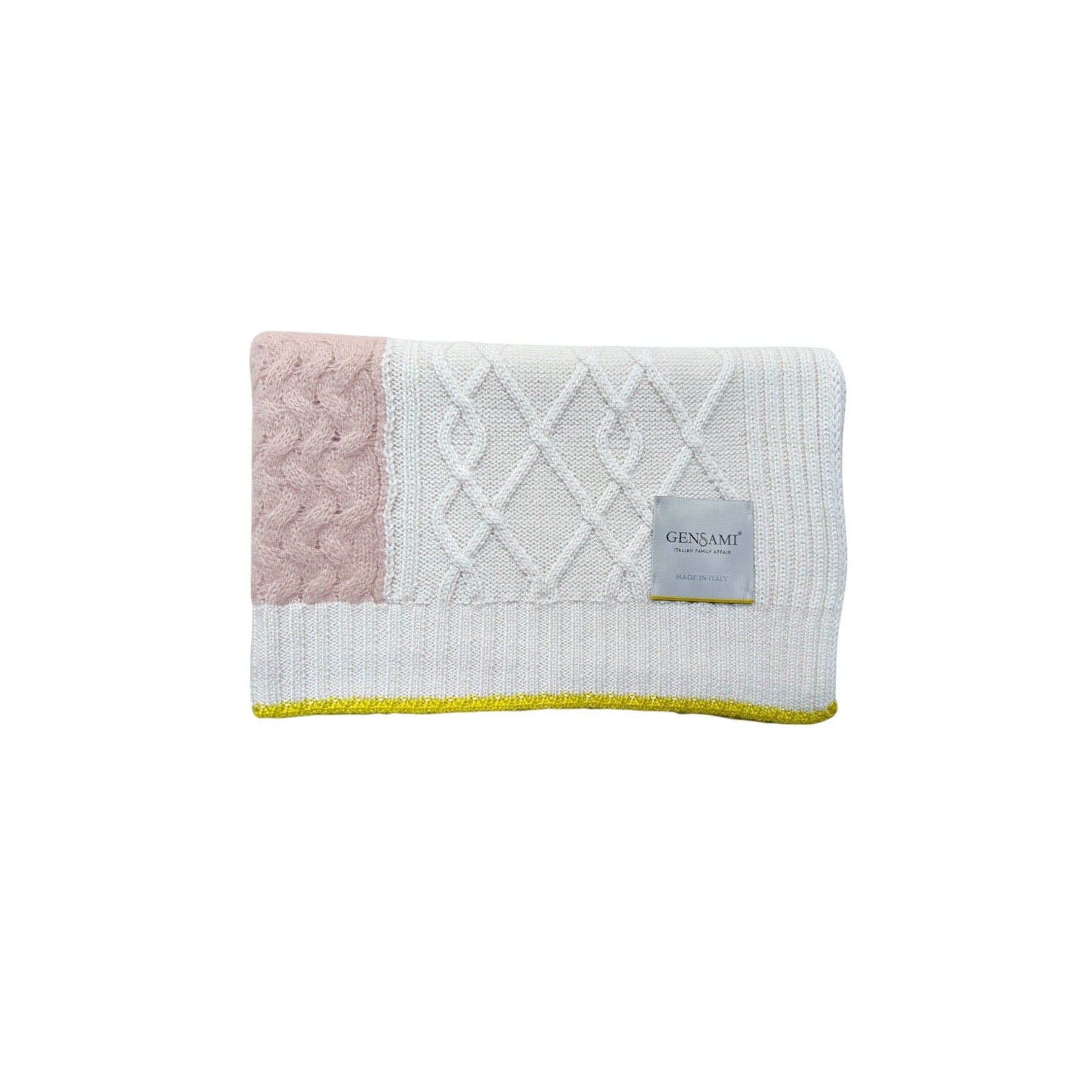 Gensami Baby Two Toned Blanket Milky White And Cameo Pink