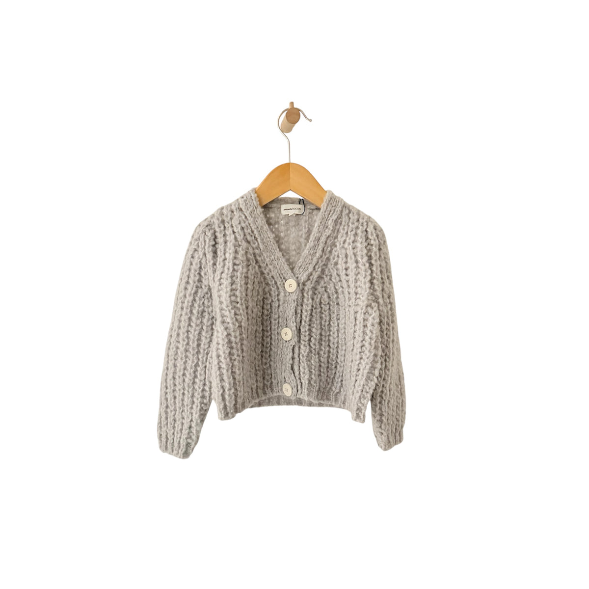Pequeno Tocon Baby Old Rap Cardigan Grey