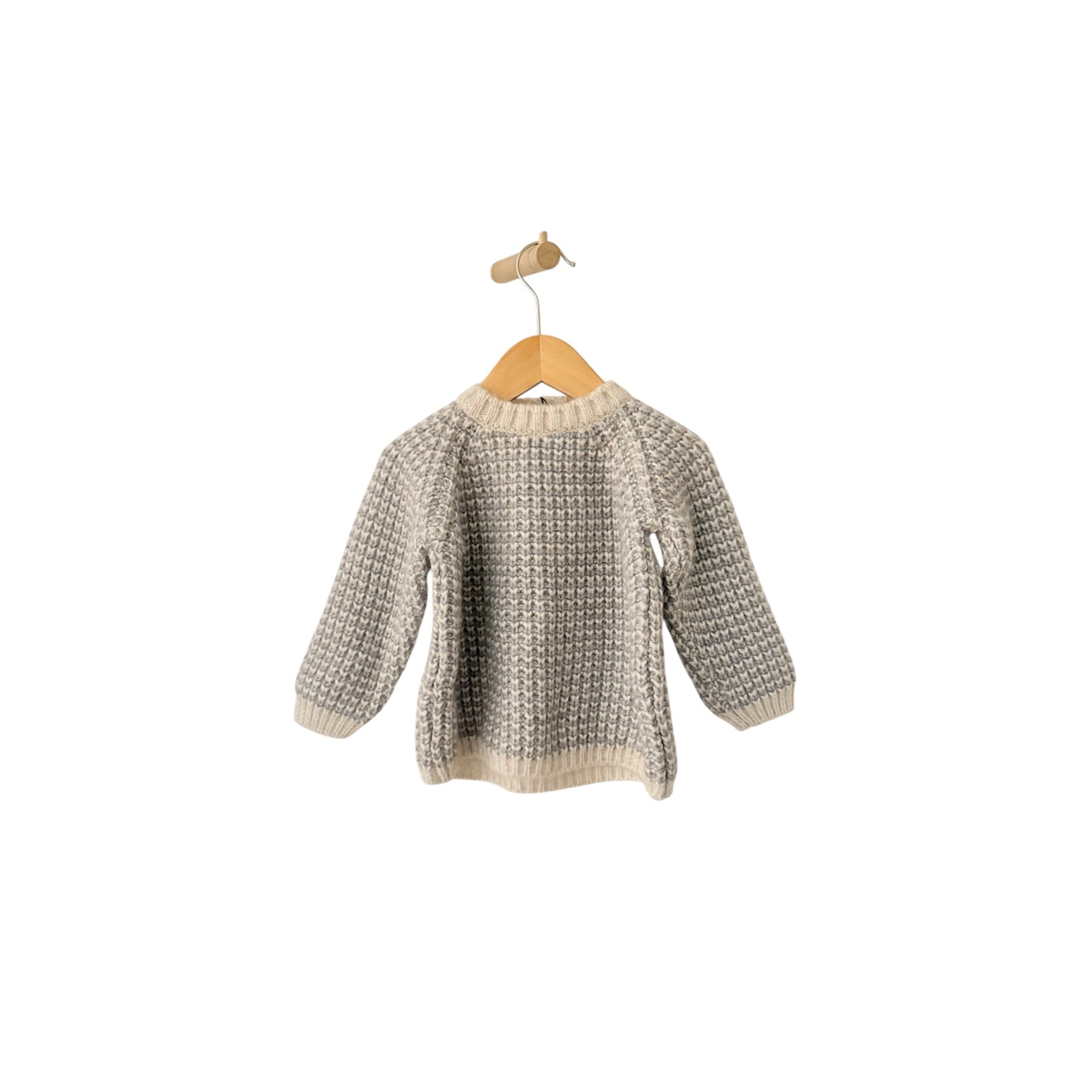 Pequeno Tocon Baby Balloon Sweater Grey Stripes