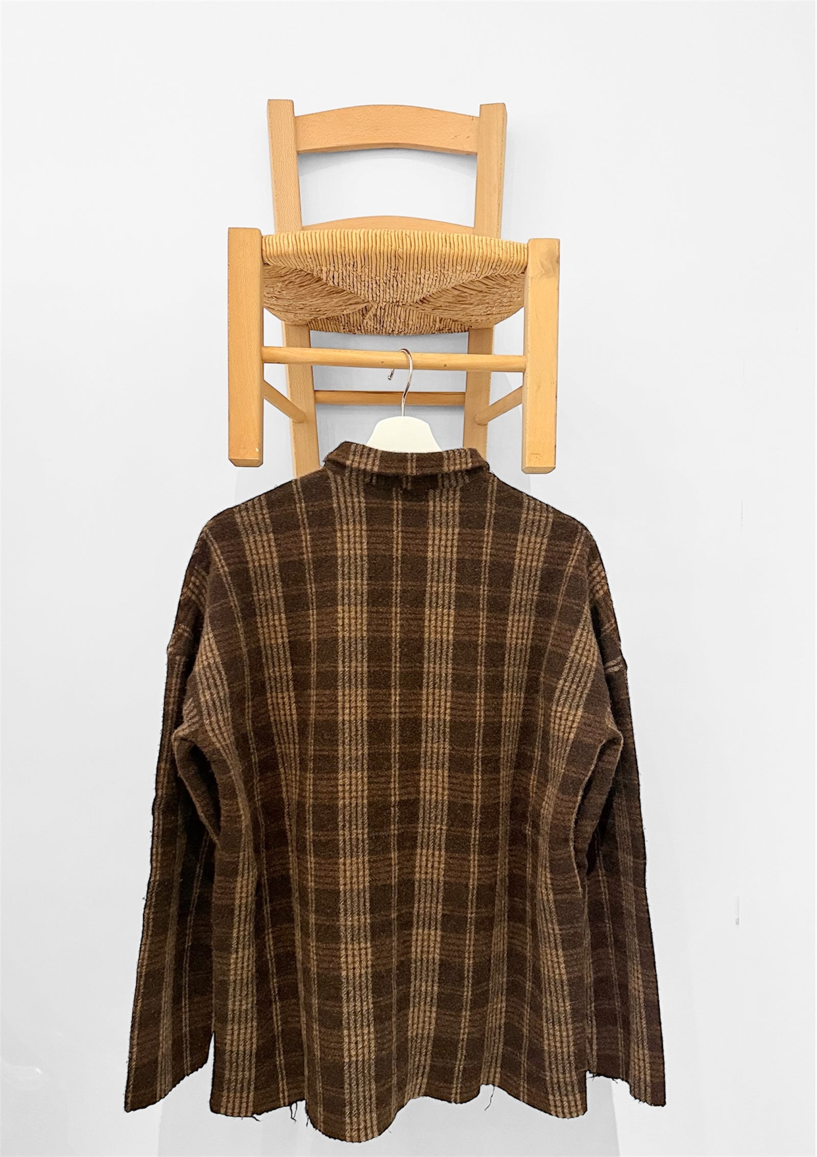 Album Di Famiglia Woman Tartan Soft Collar Shirt Chestnut Brown