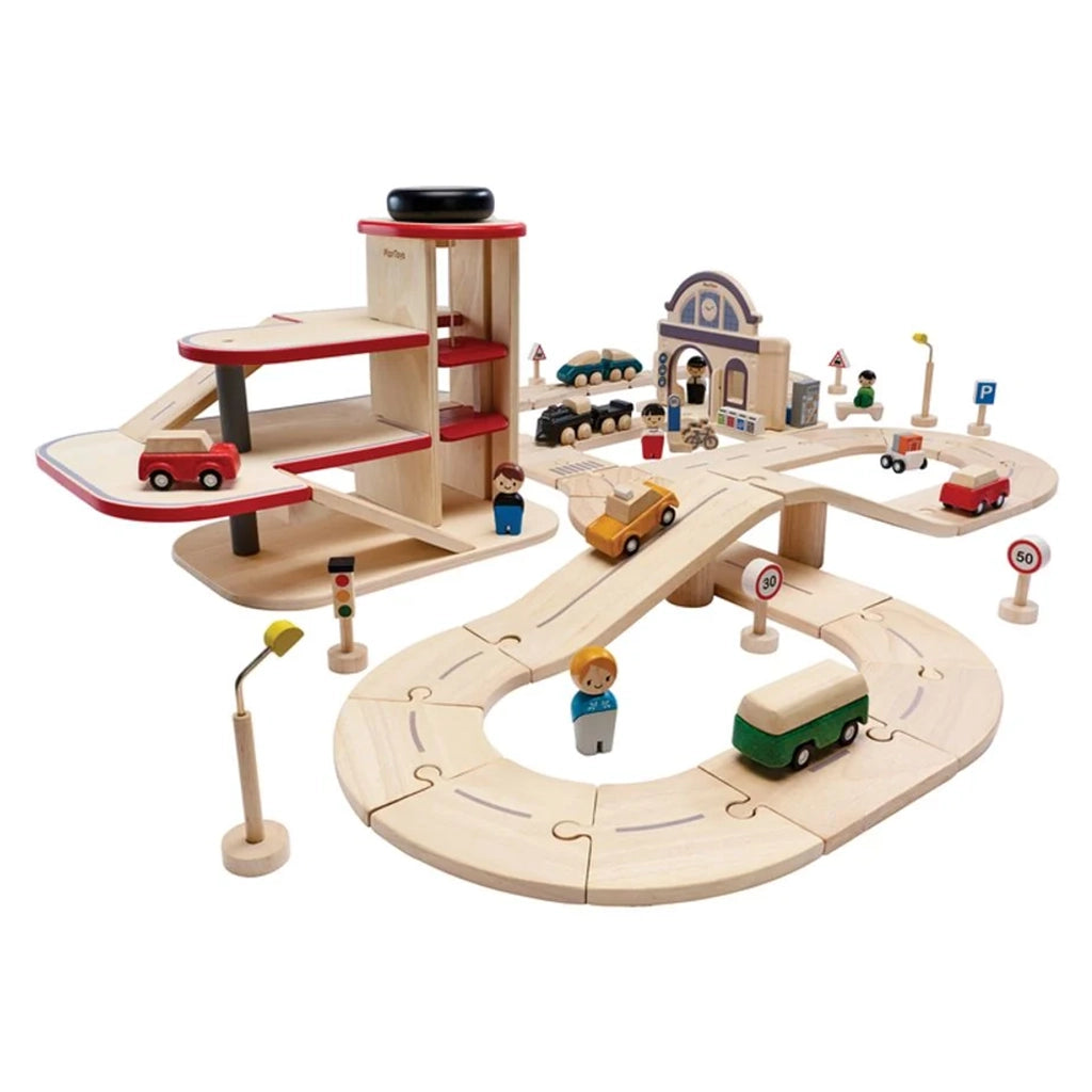 Plan Toys City Transil Rail And Road Playset