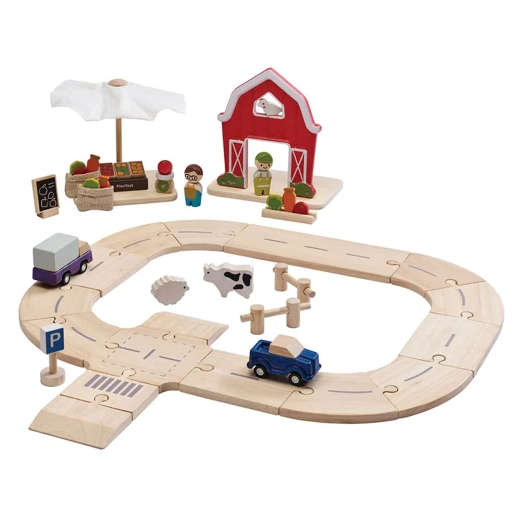 Plan Toys Farm To Market Roadway Playset