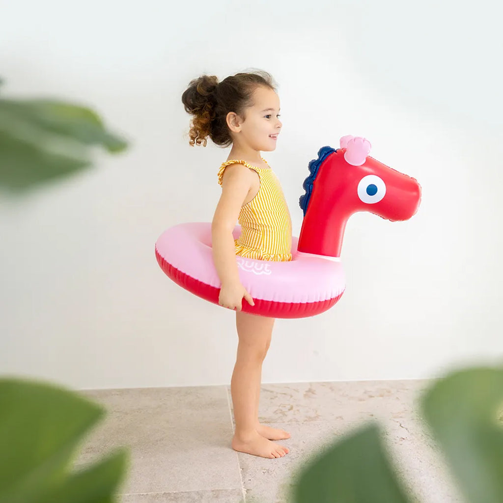 Quut Inflatable Swim Ring Horse Pink