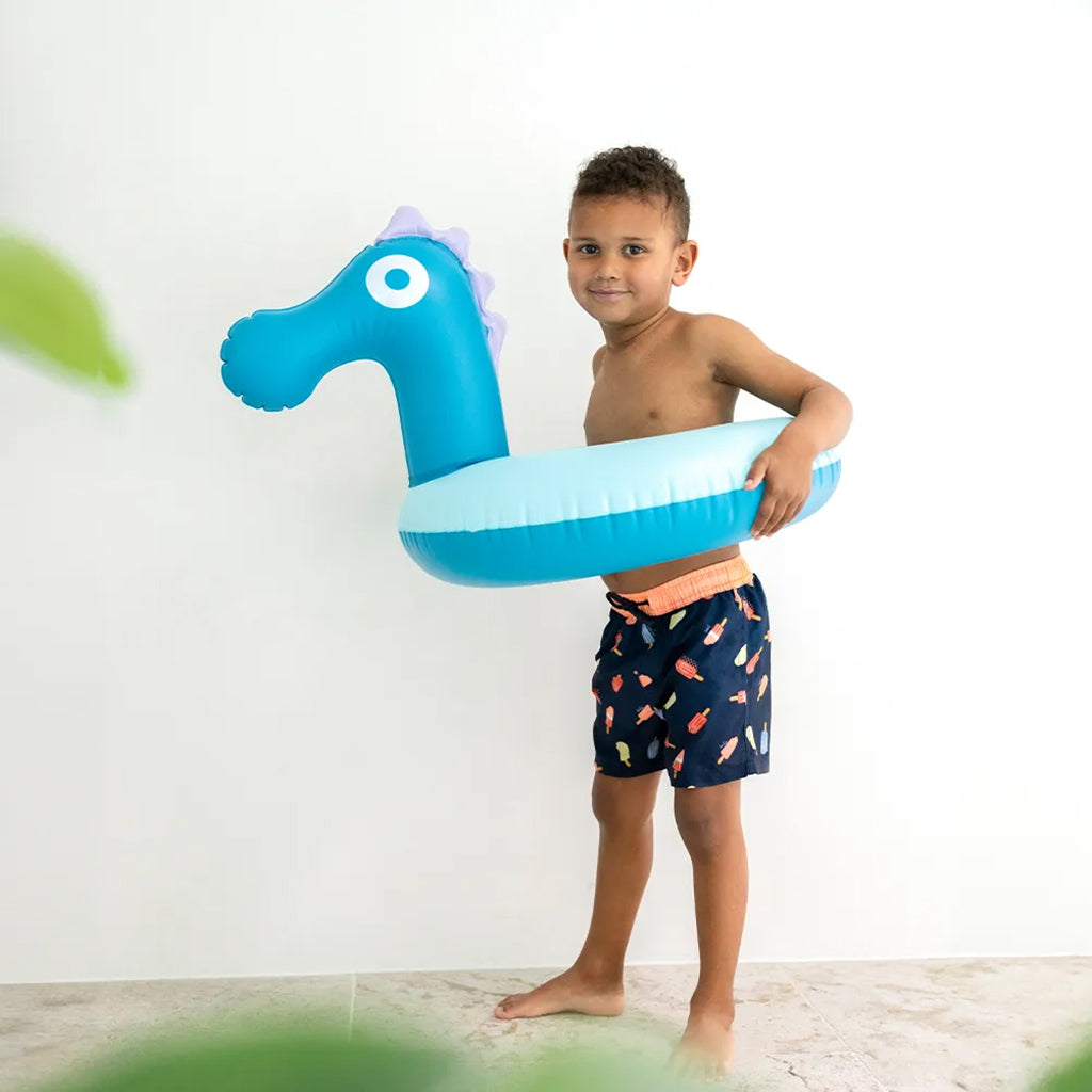 Quut Inflatable Swim Ring Seahorse Blue