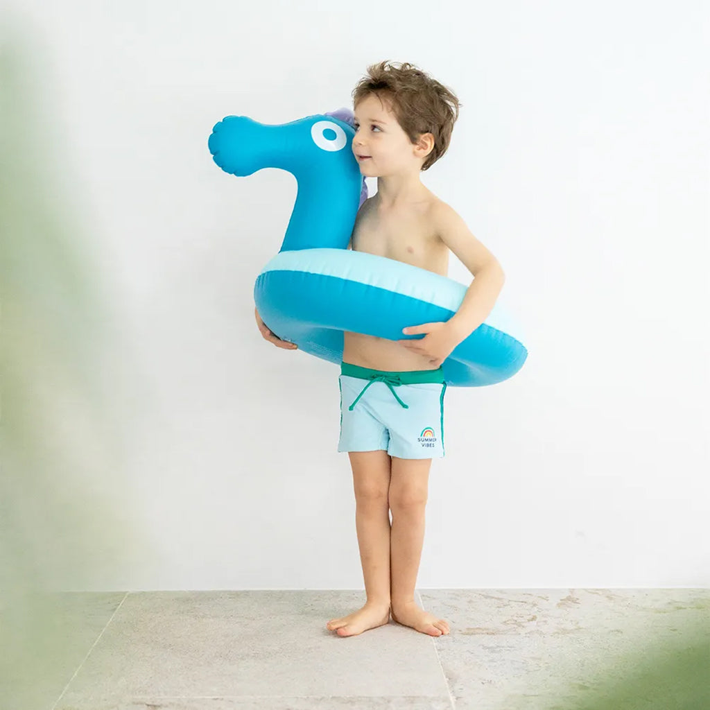 Quut Inflatable Swim Ring Seahorse Blue