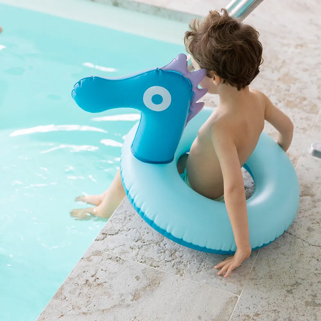 Quut Inflatable Swim Ring Seahorse Blue