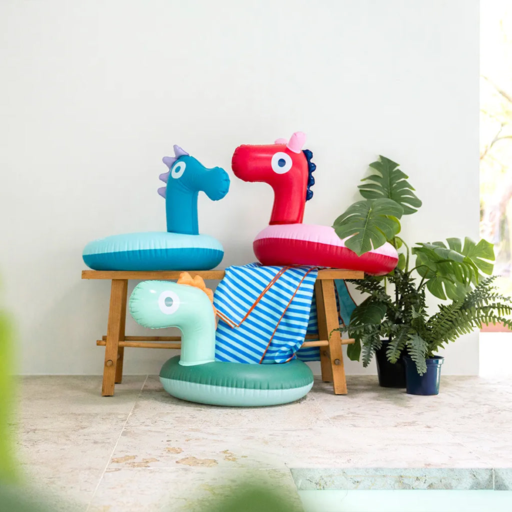 Quut Inflatable Swim Ring Seahorse Blue