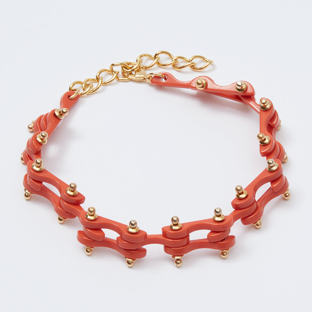Rachel Comey Bedford Choker Necklace Coral Orange