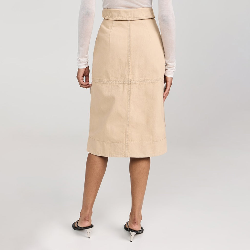 Beige skirt with pockets cheap