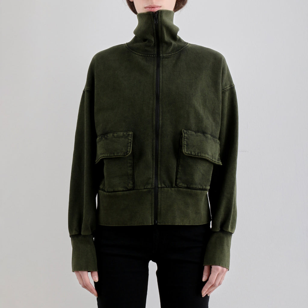 Rachel Comey Woman Slide Sweatshirt Olive Green Acid