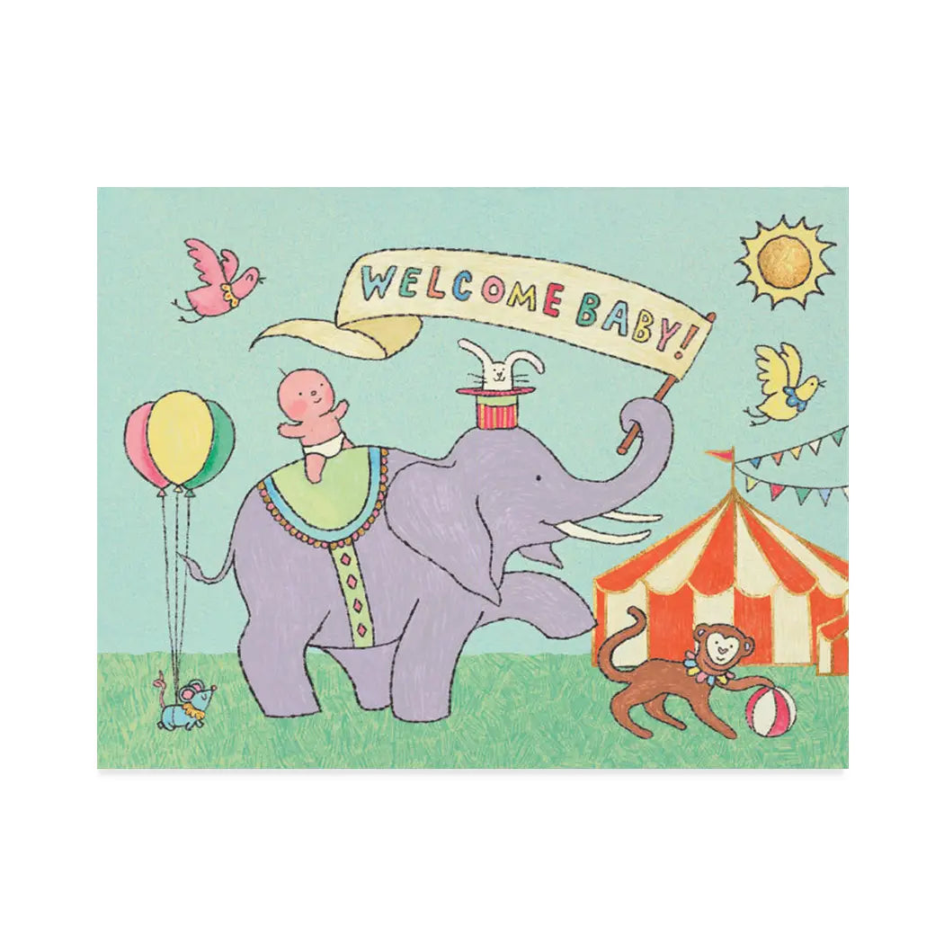 Halfpenny Postage Baby Card Circus Baby