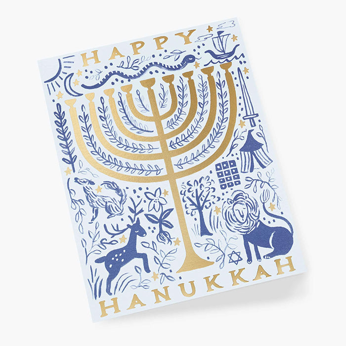Rifle Paper Co. Twelve Tribes Hannukkah Menorah Card