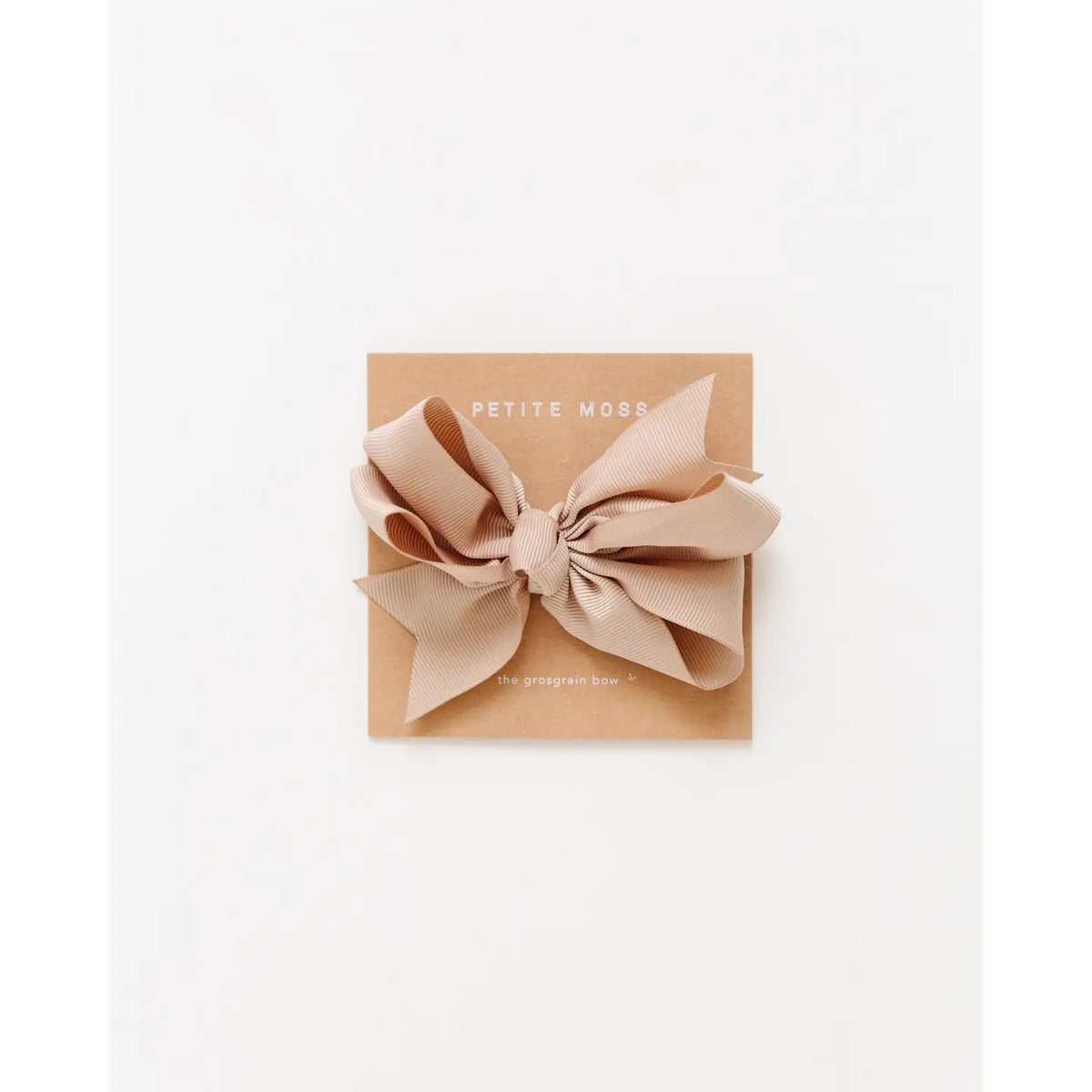 Petite Moss Grosgrain Bow Clip Kraft