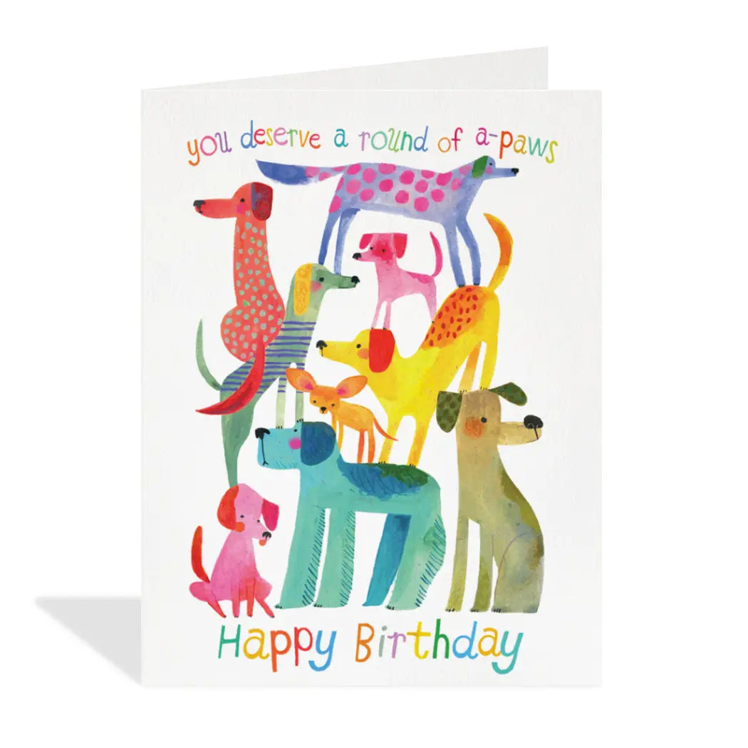 Halfpenny Postage Baby Card Birthday Round of A-Paws
