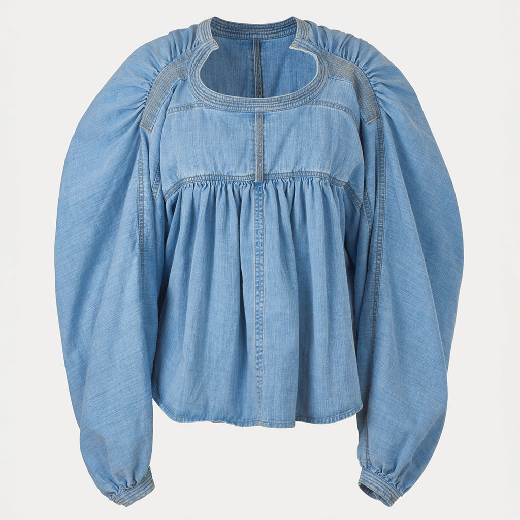 Rachel Comey Woman Ancora Blouse Light Wash Blue Dennis Denim