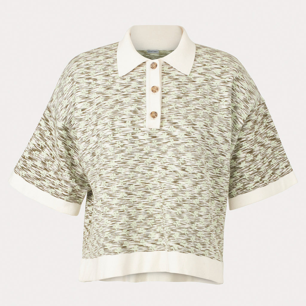 Rachel Comey Woman Staub Polo Sweater Space Dye Floral Grey