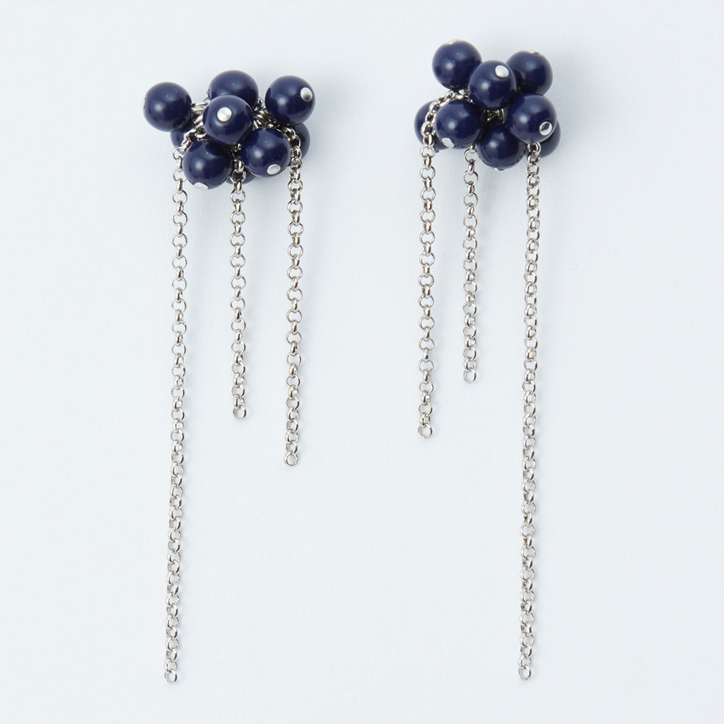 Rachel Comey Bauble Mesh Earrings Navy Blue