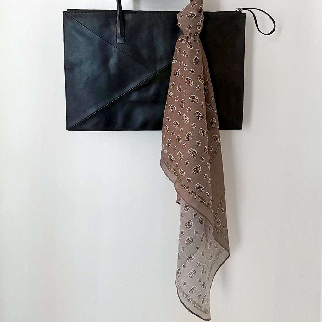 Rachel Comey Woman Paisley Ramie Large Scarf Khaki Brown