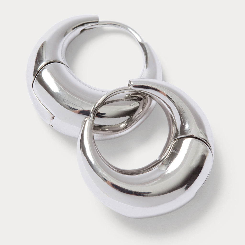 Rachel Comey Alpha Hoop Earrings Silver