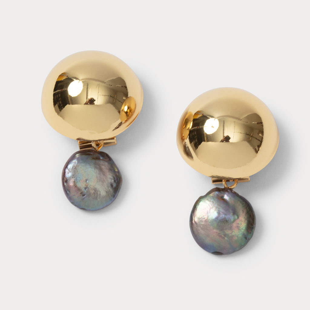Rachel Comey Chute Earring Gold And Peacock Pearl