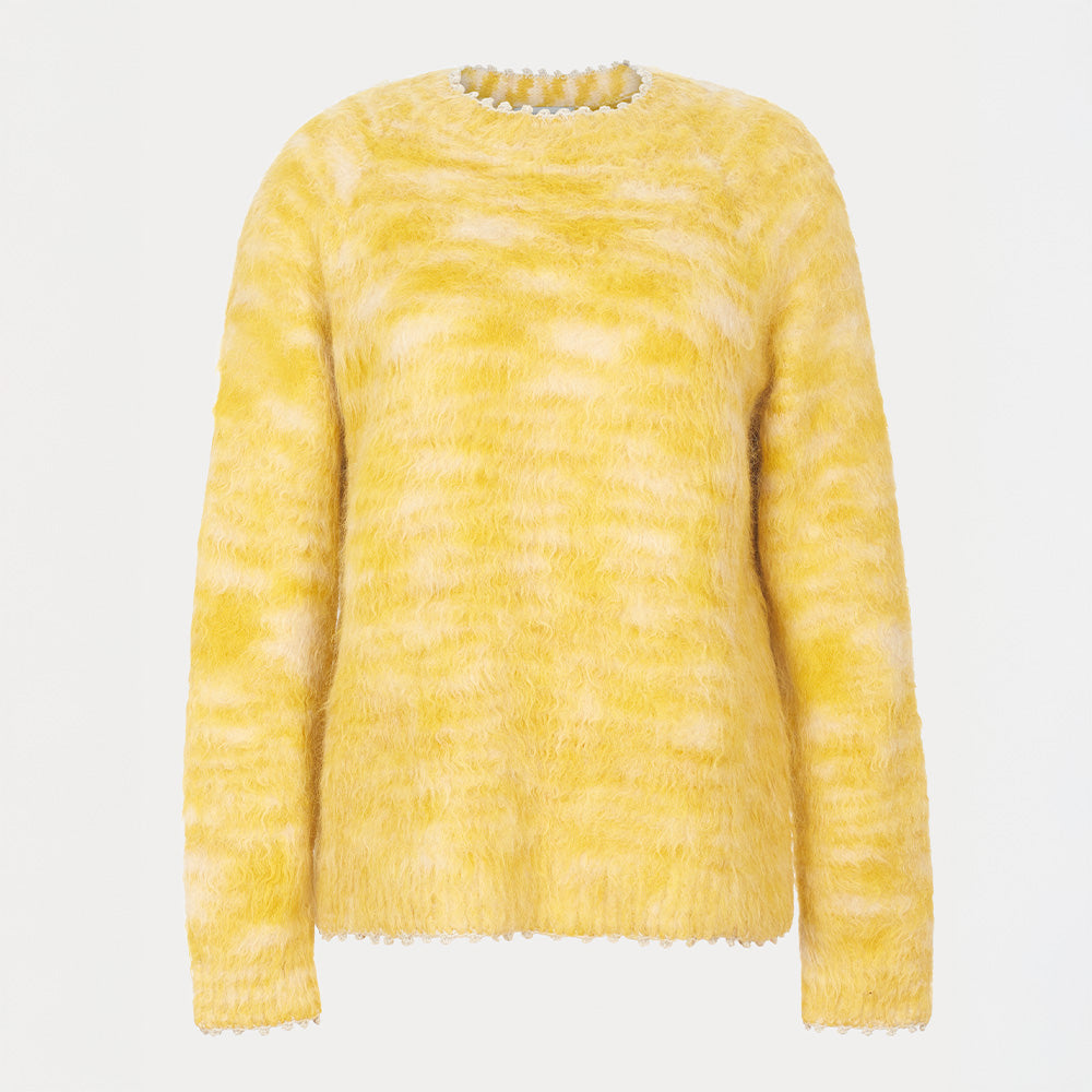 Rachel Comey Woman Durden Sweater Chartreuse Yellow Space Dye