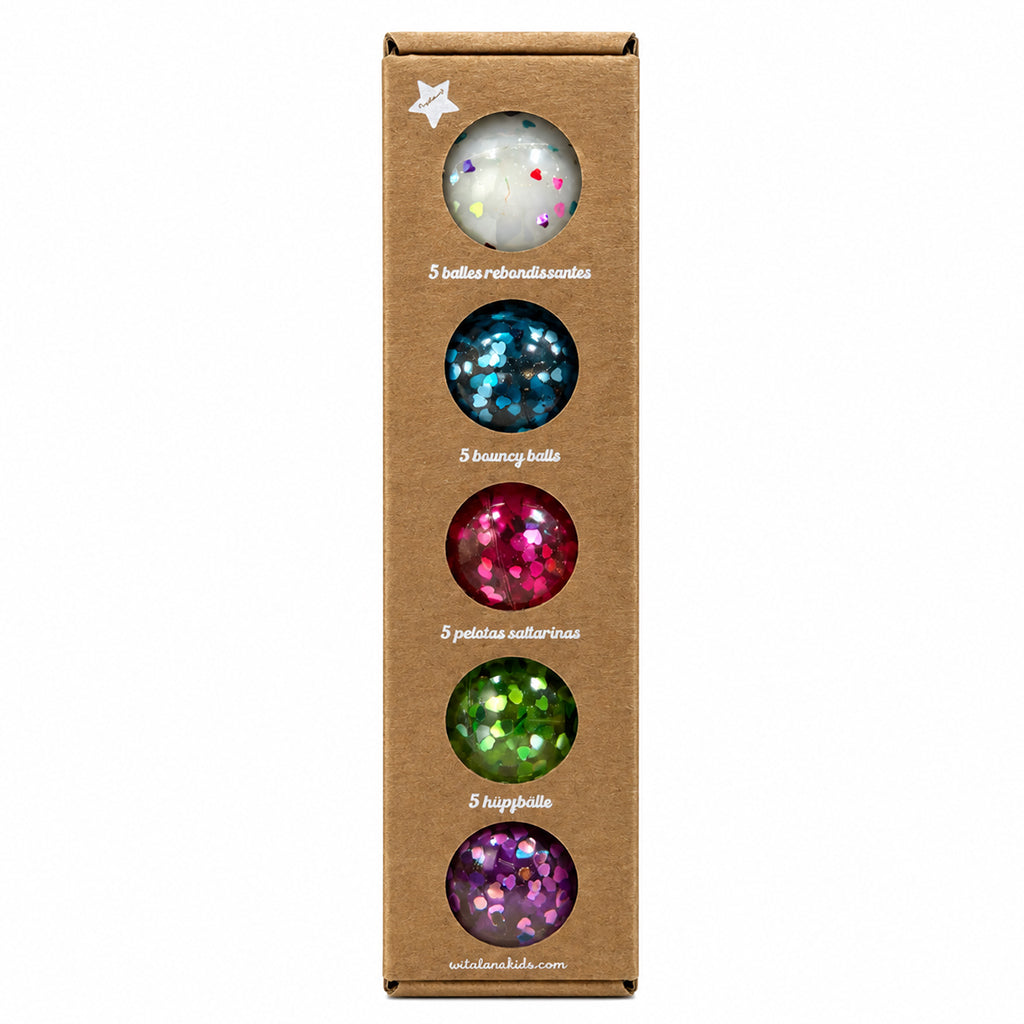 Ratatam Pack of 5 Heart Bouncing Balls