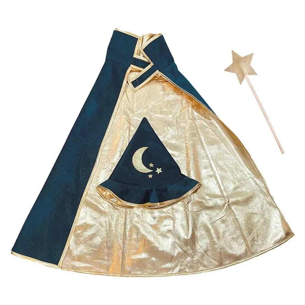 Ratatam Wizard Cloak Set With Hat And Wand Blue Costume