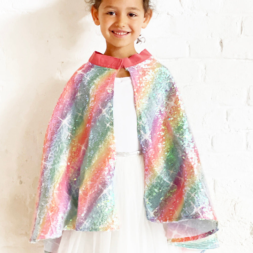 Ratatam Rainbow Cape with Multicolor Sequins Costume