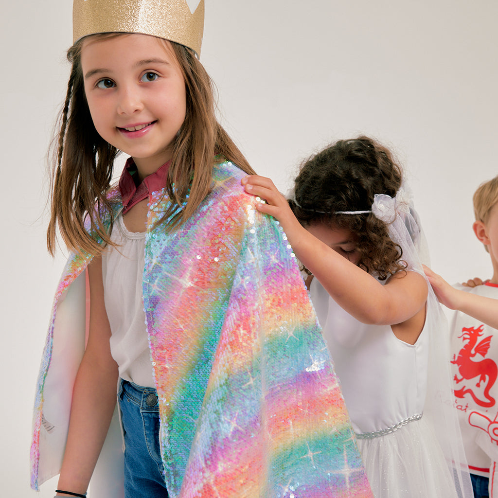 Ratatam Rainbow Cape with Multicolor Sequins Costume