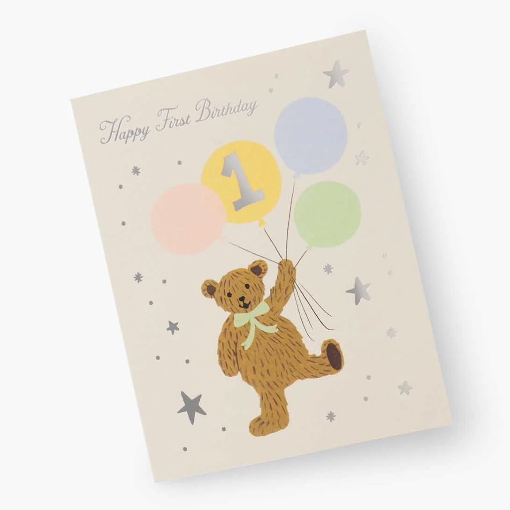 Rifle Paper Co. First Birthday Bear Birthday Card