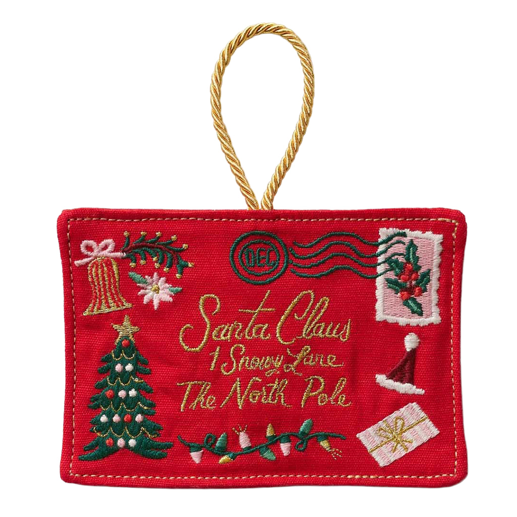 Rifle Paper Co. Santa Letter Embroidered Ornament