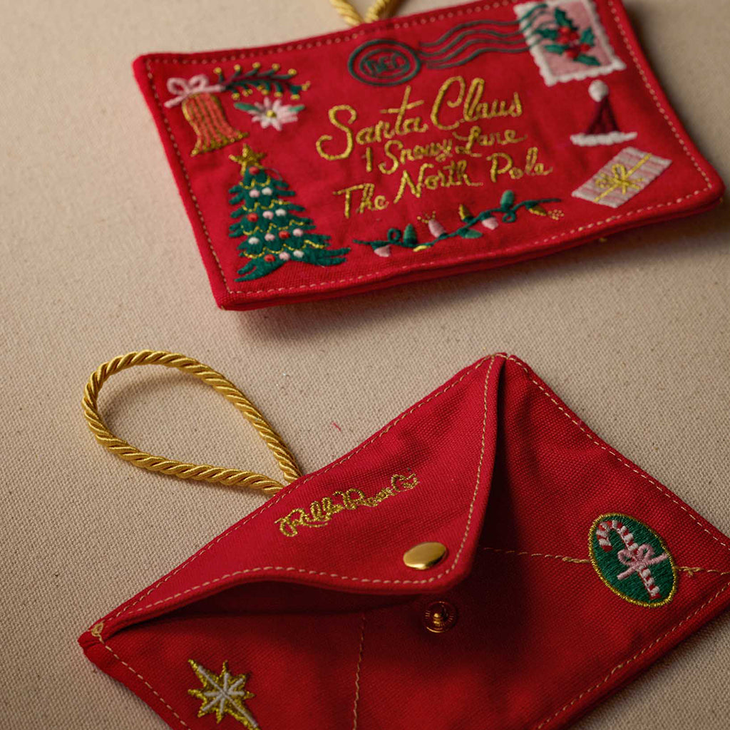 Rifle Paper Co. Santa Letter Embroidered Ornament