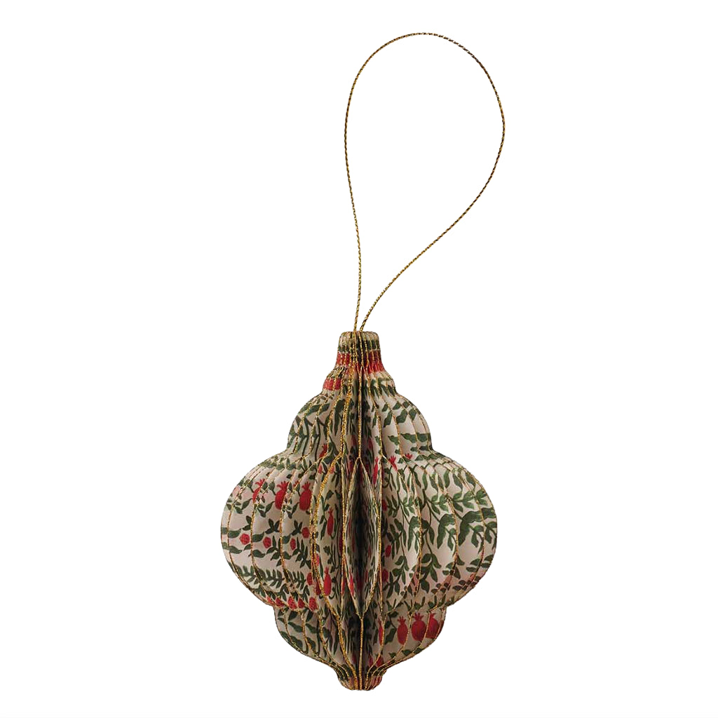 Rifle Paper Co. Set Of 5 Christmastide Honeycomb Ornaments