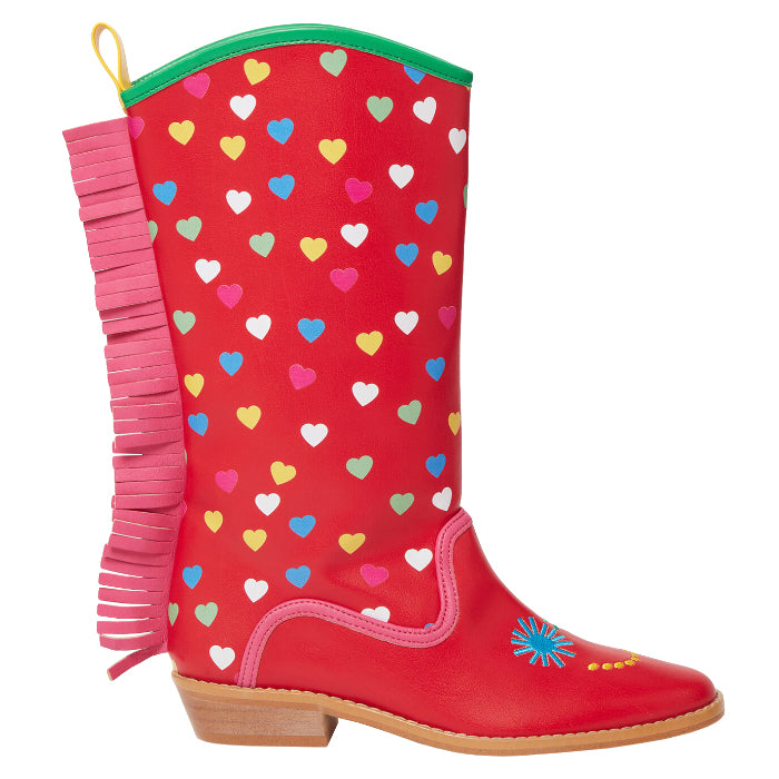 Stella McCartney Child Party Hearts Cowboy Boots Red