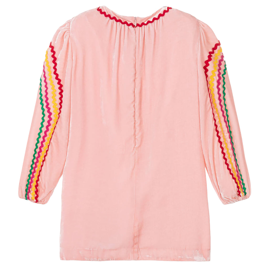 Stella McCartney Child Velvet Dress Pink Rainbow Ribbon
