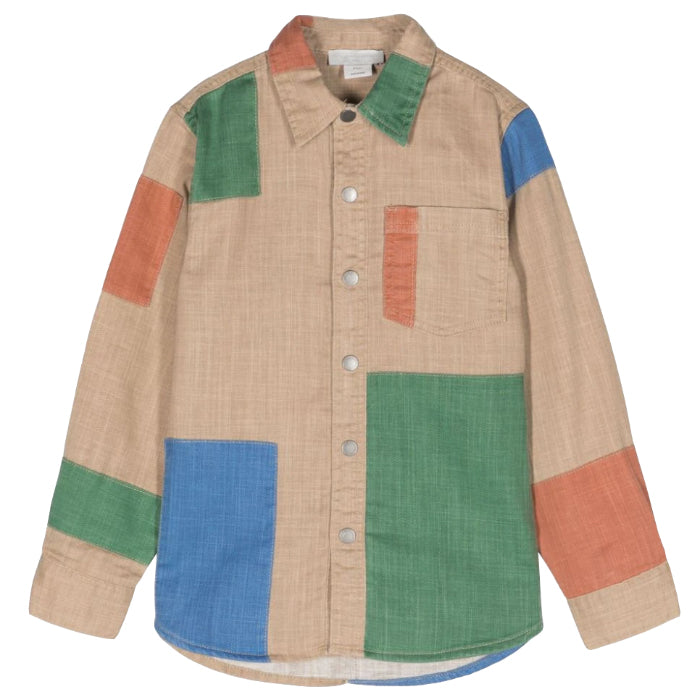 Stella McCartney Child Denim Shirt Brown Colour Block