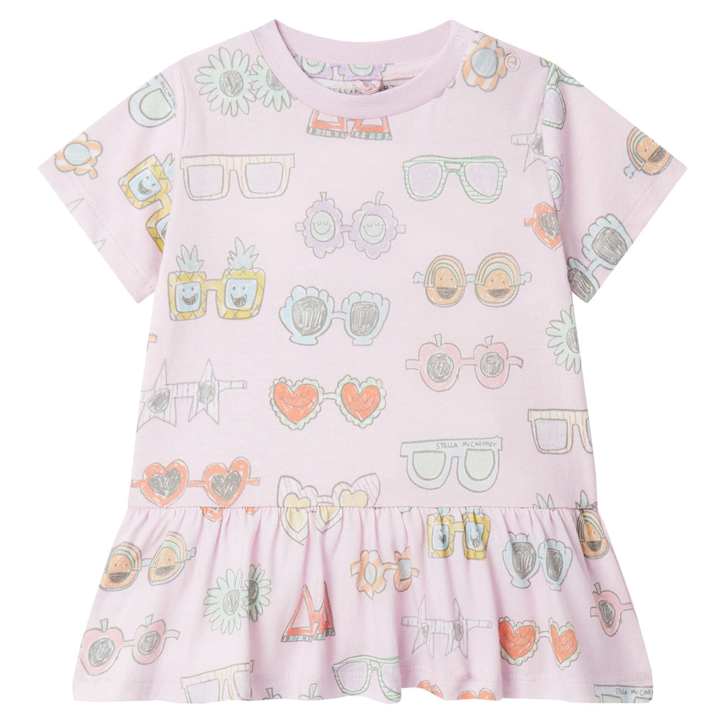 Stella McCartney Baby Dress With All Over Sunglasses Print Pink