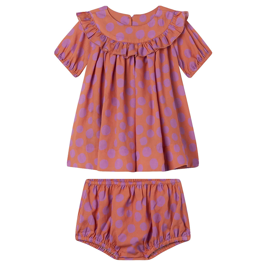 Stella McCartney Baby Dress With Purple Spots Print Orange