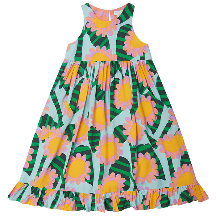 Stella McCartney Child Dress With Big Sunflowers Print Multicolour