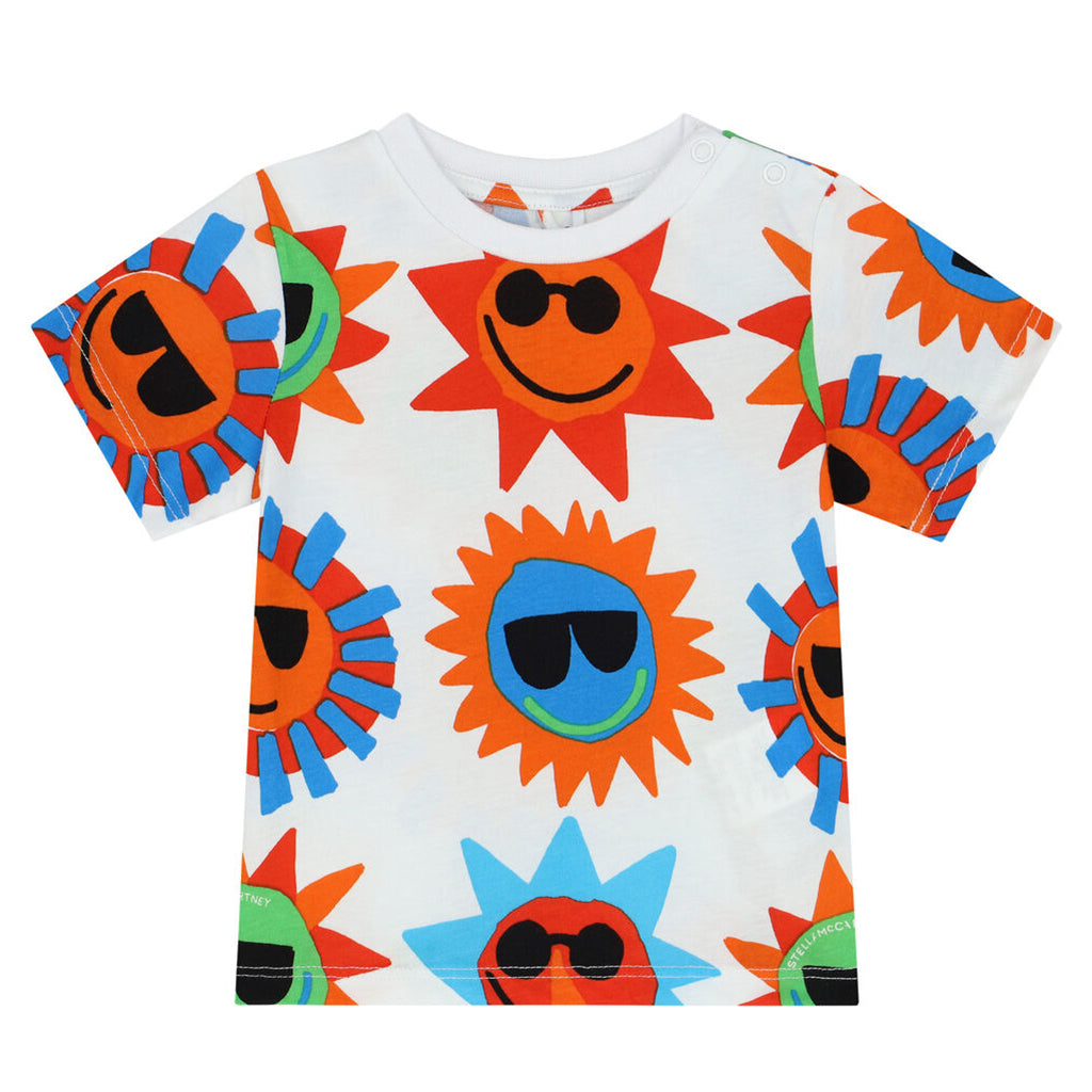 Stella McCartney Baby T-shirt With All Over Sun Print Multicolour