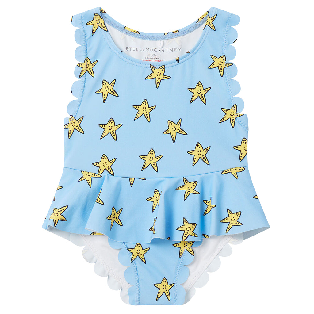Stella McCartney Baby Swimsuit With All Over Starfish Print Blue