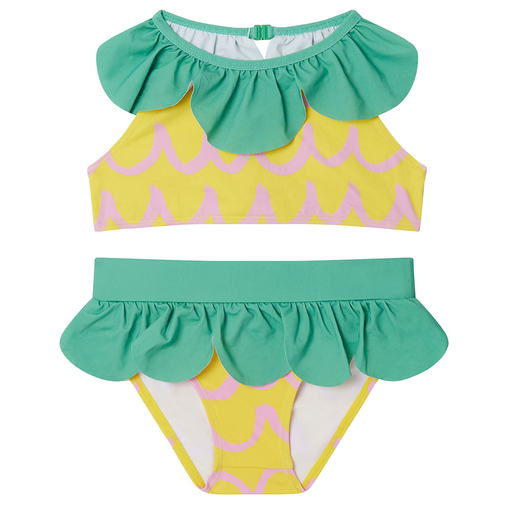 Stella McCartney Child Two Piece Swimsuit Pineapple Waves Print Yellow