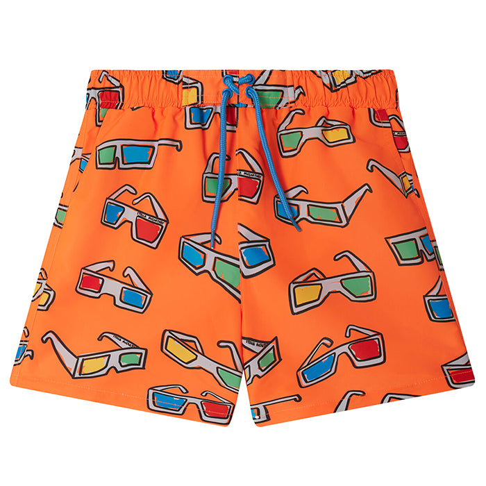 Stella McCartney Child Swim Shorts With Sunglasses Print Orange