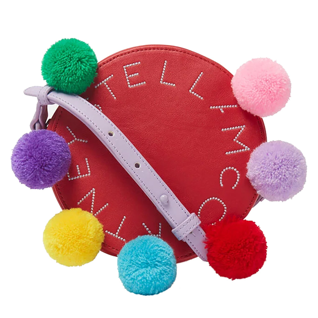 Stella McCartney Child Shoulder Bag With Pompoms Red