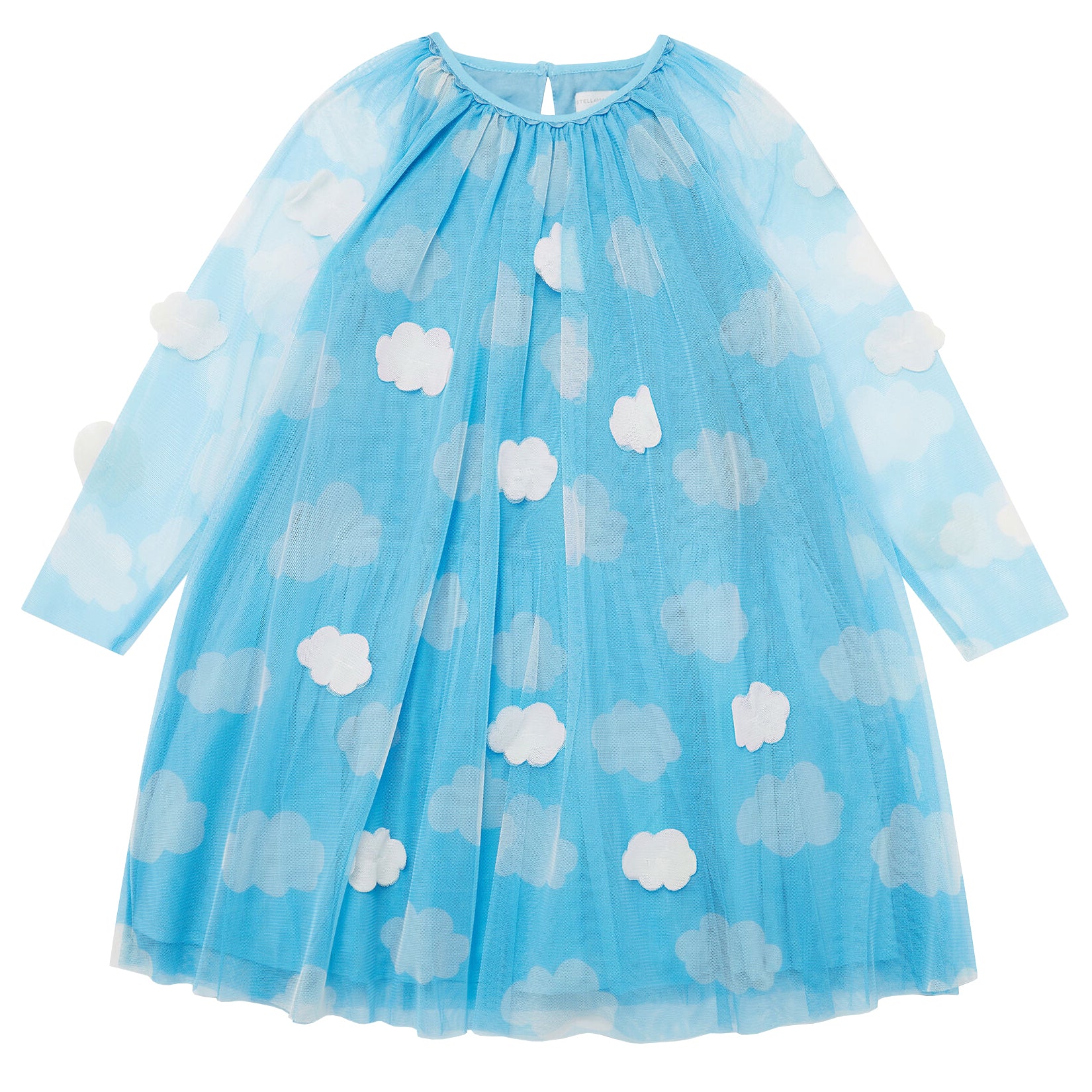 Stella McCartney Child Tulle Dress Clouds Print Blue